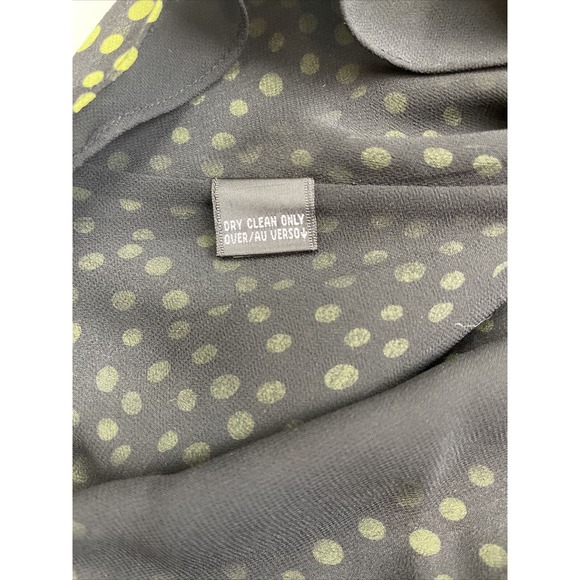 DANA BUCHMAN Black & Green Polka Dot Silk (2) Piece Set Skirt-10 /Top-12 - Picture 9 of 16